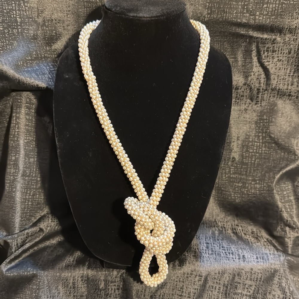 Vintage Faux Pearl Necklace 48 inch length can be worn multiple ways